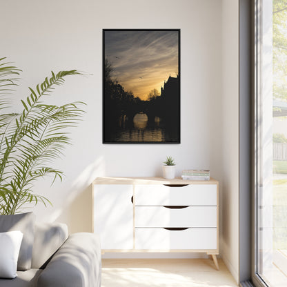 Sunset in Amsterdam (XL) - Framed Canvas