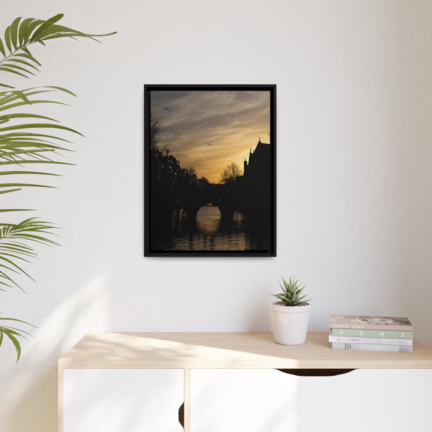 Sunset in Amsterdam - Framed Canvas