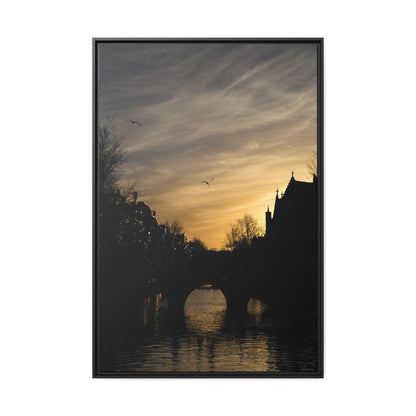 Sunset in Amsterdam (XL) - Framed Canvas