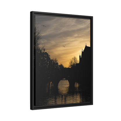 Sunset in Amsterdam - Framed Canvas