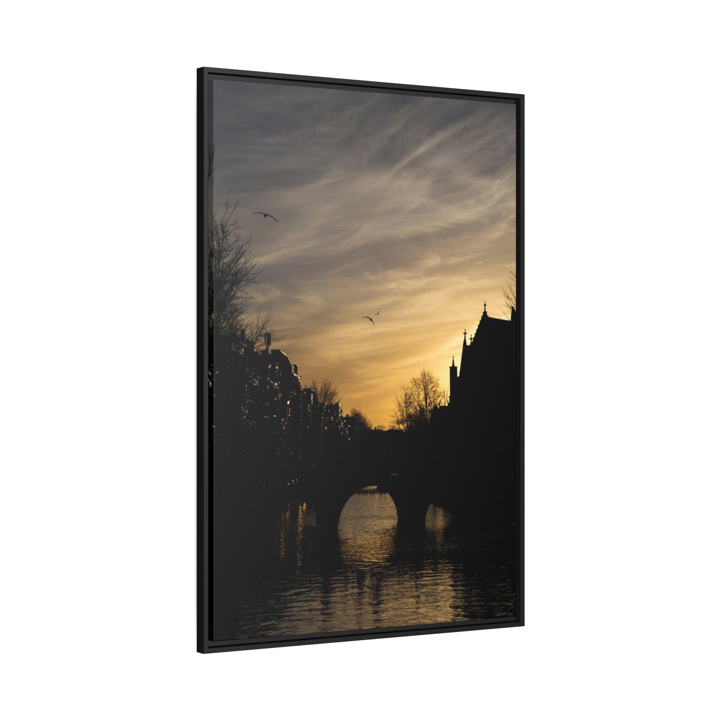 Sunset in Amsterdam (XL) - Framed Canvas